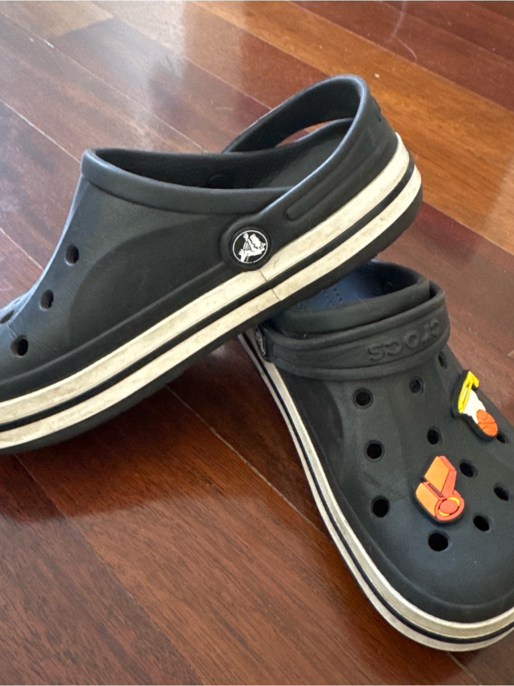 CROCS Black Kids Clogs with Sports Charms
